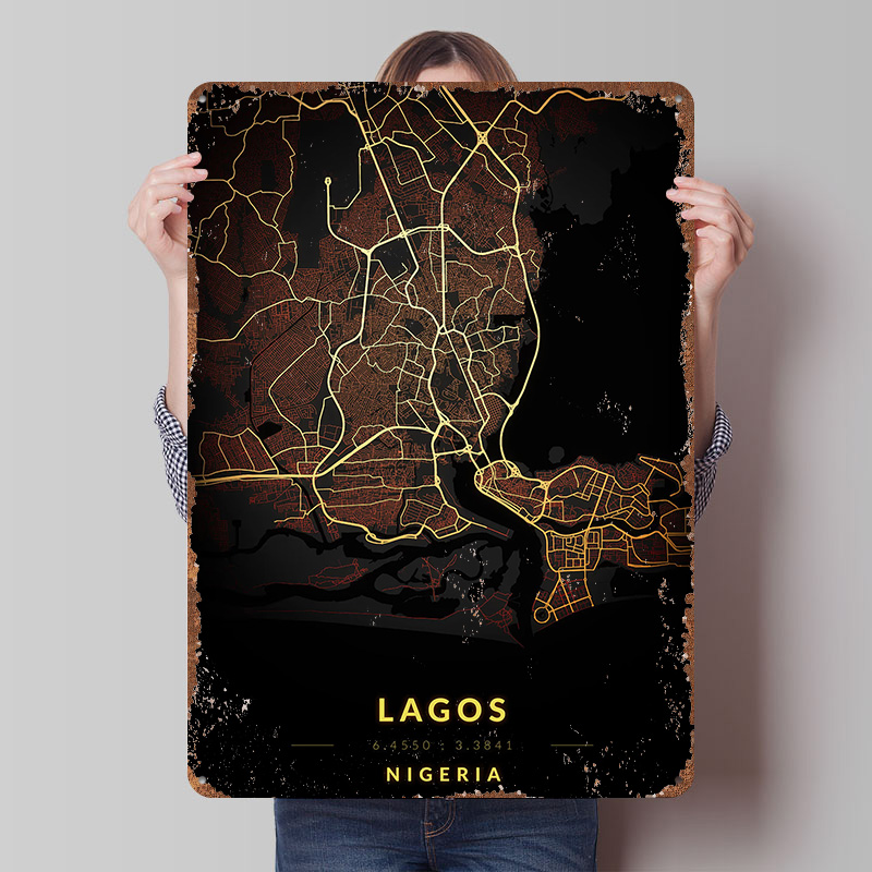 Plakat z mapą miasta Lagos, pe – Gaming Accessories Europe recenzja i cena