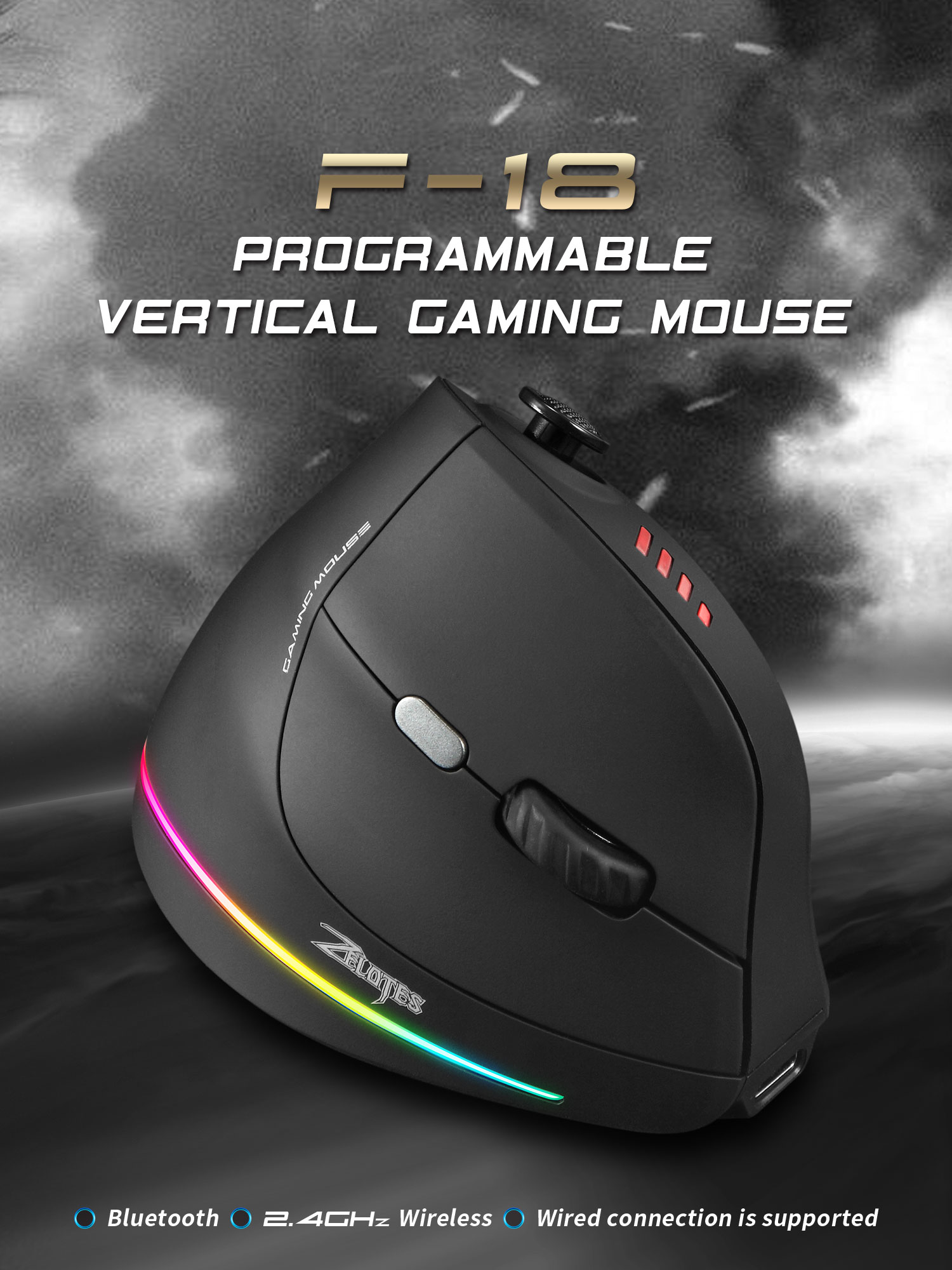 Bezprzewodowa pionowa mysz Jom – Gaming Accessories recenzja i cena